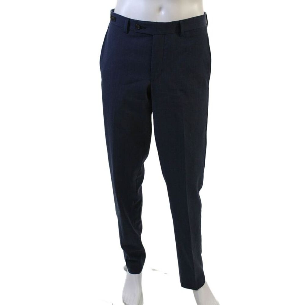 Ted Baker London Womens Wool Pocketed Dress Pants Blue Size 32